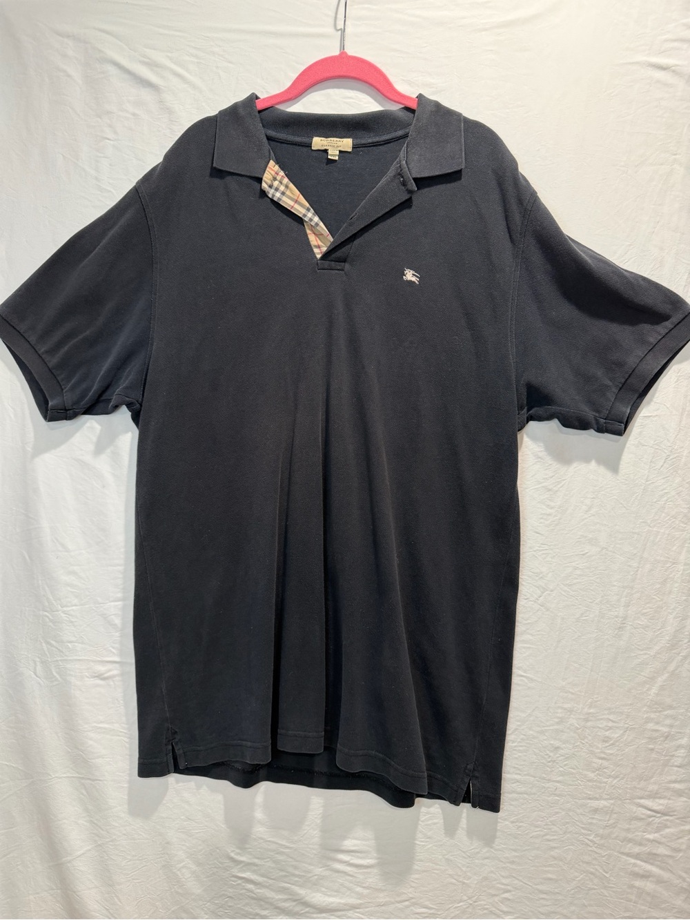 Burberry Black Polo with Signature Check Trim